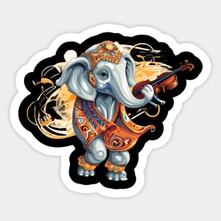 Elephant playing violin Sticker